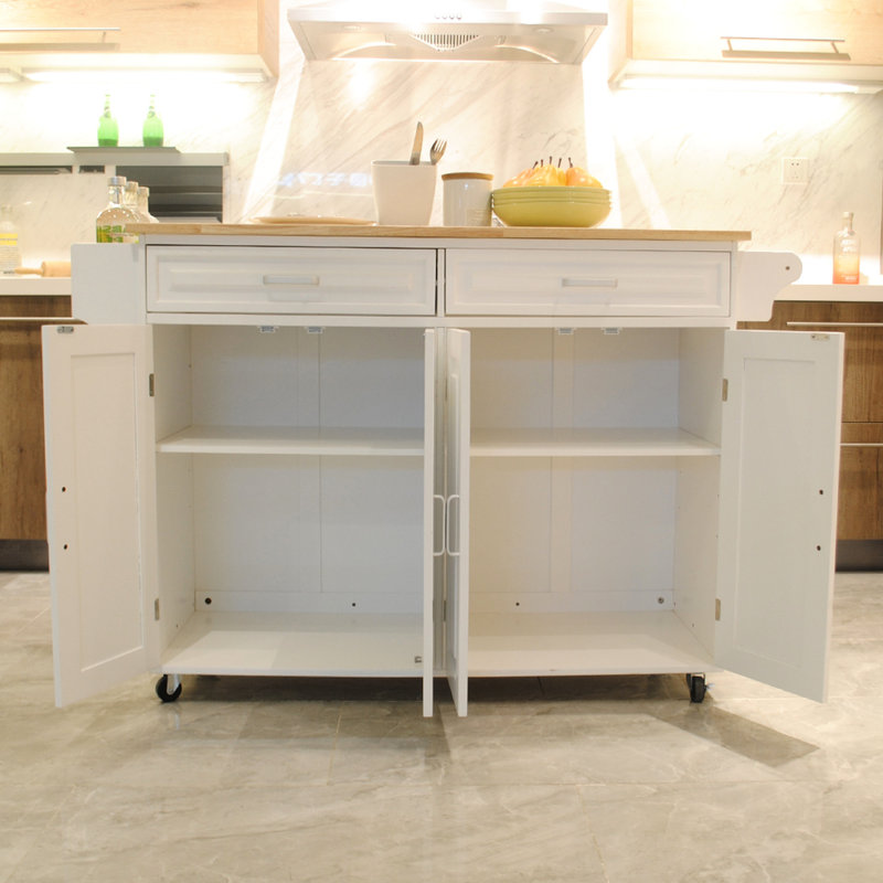 Chariot de cuisine de luxe avec conception de rangement efficace - Rehaussez le style de votre îlot Les roues flexibles se déplacent facilement
