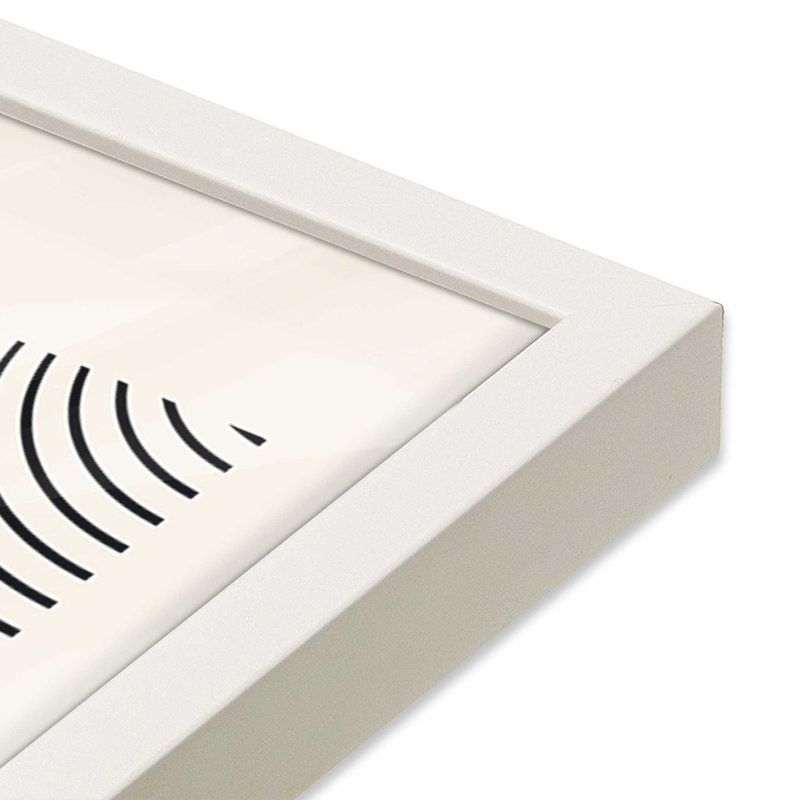 Ensemble de 2 reproductions abstraites de Bauhaus, 16 po x 12 po, Cadre opaque blanc, H 25,5 po x l 37,5 po x P 1,25 po