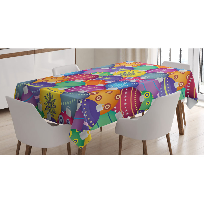 Geometric Christmas Tablecloth, 84" x 60"
