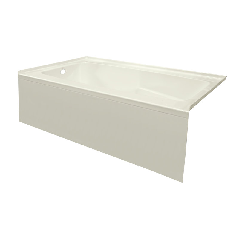 72'' x 32'' Soaking Acrylic Bathtub, Left, Biscuit
