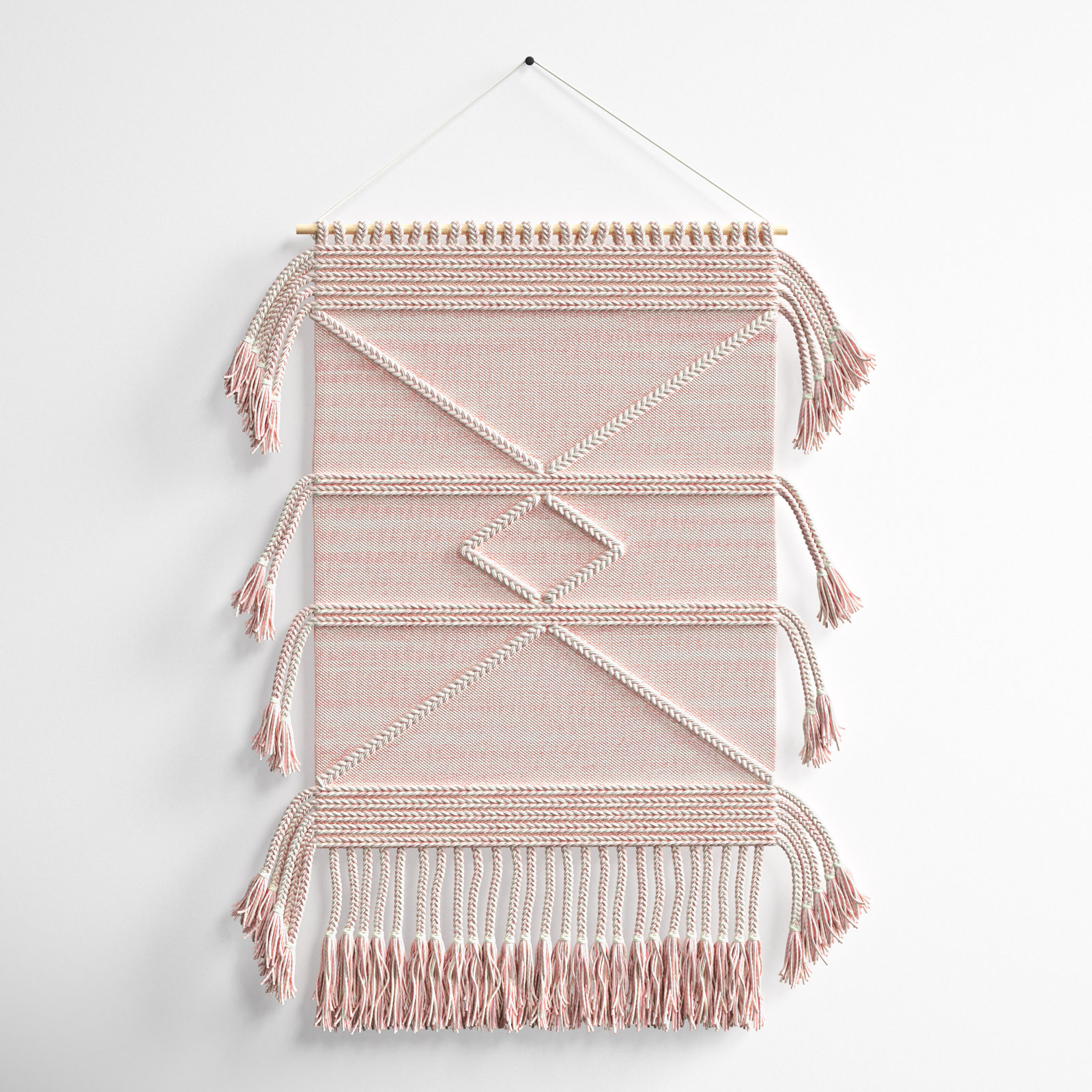 Cotton Tassels Wall Hanging with Rod