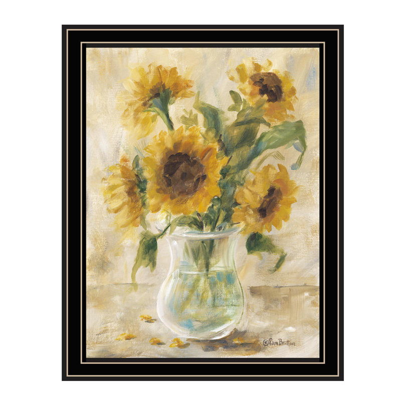 Reproduction encadrée prête à accrocher «M red Sunflowers Britton», cadre noir, Noir