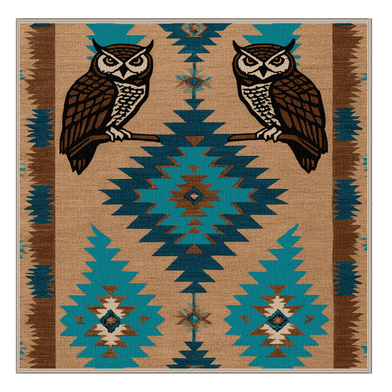  Tapis lavable chouette du sud-ouest, Carré 3 pi