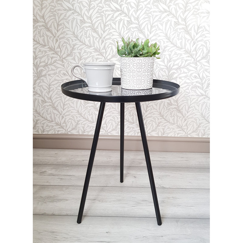 Roger Tray Top End Table, Black, Charcoal