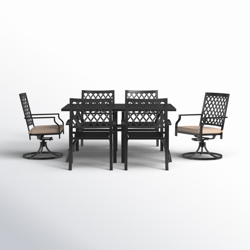 6 - Person Patio Dining Set with Rectangular Table , Cushions Included