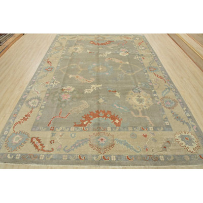 One-of-a-Kind Rectangle 9' X 11'10" New Age Wool Area Rug in Gray/Blue/Beige
