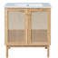 Meuble-lavabo de 30 po Space - matériaux naturels, trou de trop-plein Maximisez votre fonctionnalité, rangement efficace et optimisez l'espace-131099921