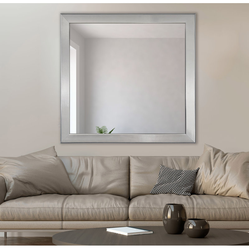 Grena Engineered Wood Flat Wall Mirror, 28.5" H x 20.5" W, Silver