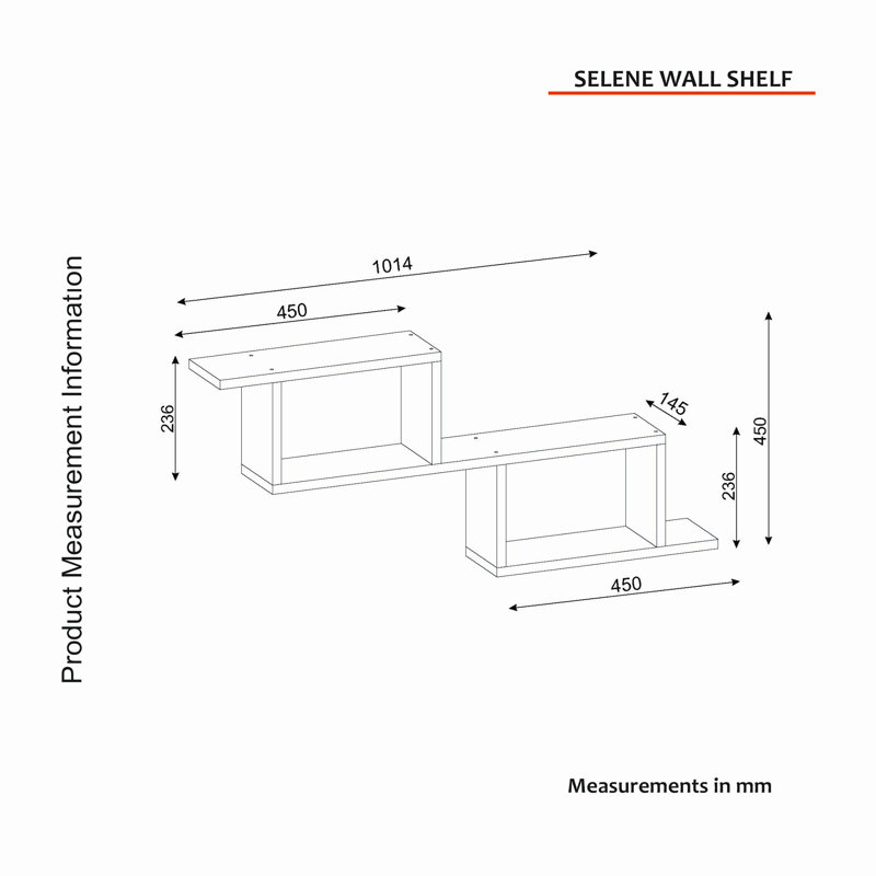 Tablette décorative 3 pièces avec tablettes réglables Vernonburg