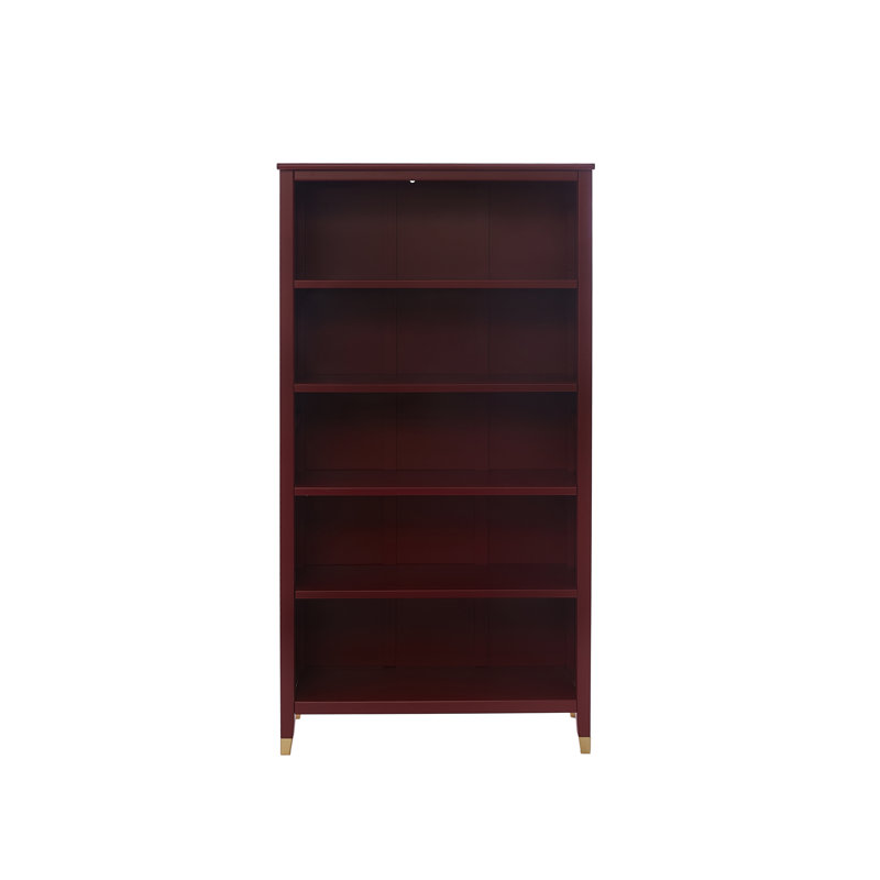 Bibliothèque Adira, Rouge, (5 tablettes) H 70 po x l 35 po x P 12 po