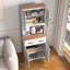 Armoire de rangement pour garde-manger avec portes en verre et 2 tiroirs