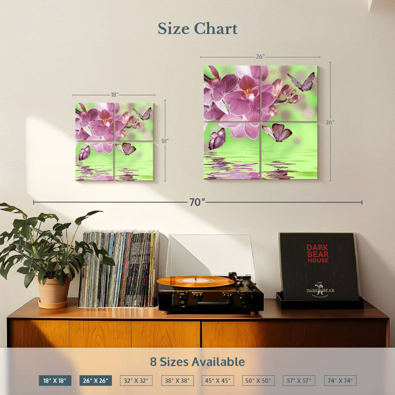 Fleurs d'orchidées Harnek, H 18 po x l 18 po