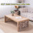 47.2-inch Rustic Carved Solid Wood Coffee Table-1161061199