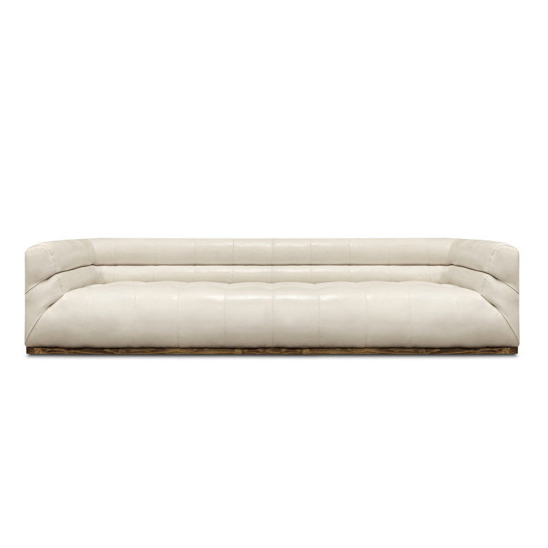 Monet 100'' Leather Sofa, Wolf (Cartier), Nutmeg