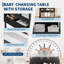 Table à langer pour bébé à hauteur ajustable avec roulettes - compacte, tiroirs, coussin imperméable, structure robuste - portable, organisateur de chambre de bébé peu encombrante - noir-231465000