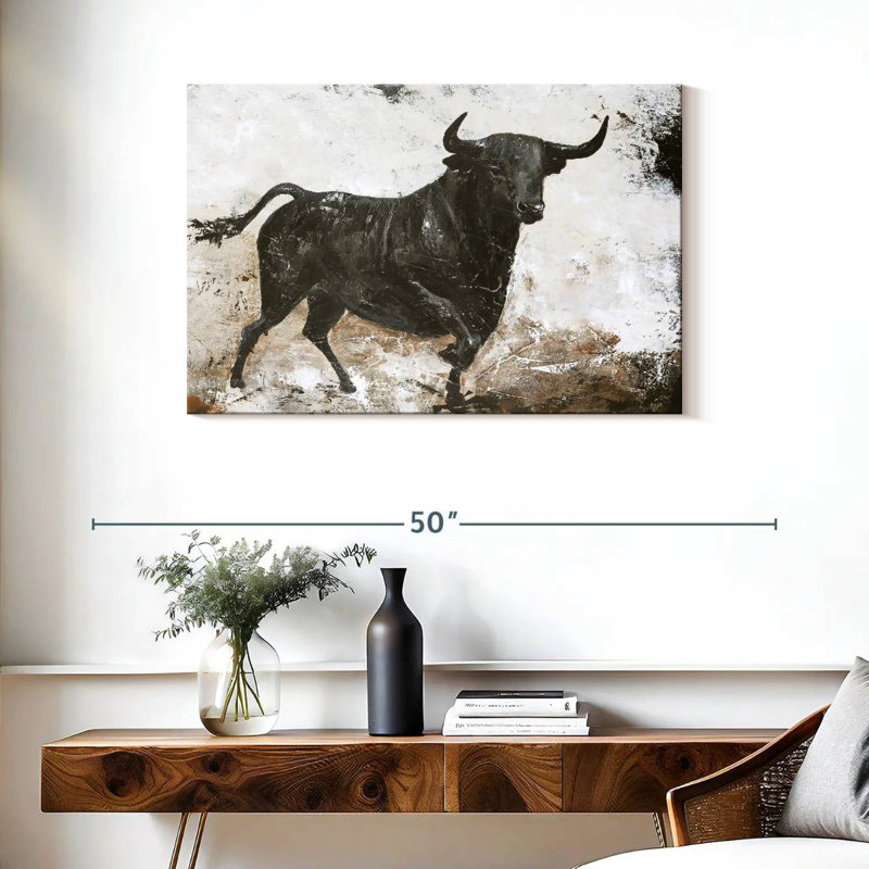 Brampt Black Bull, 24" H x 36" W