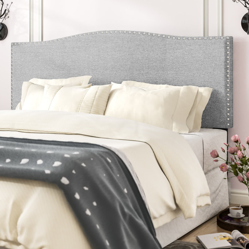 Tête de lit tapissier à panneau Vyron, Très grand, Polyester gris glacier