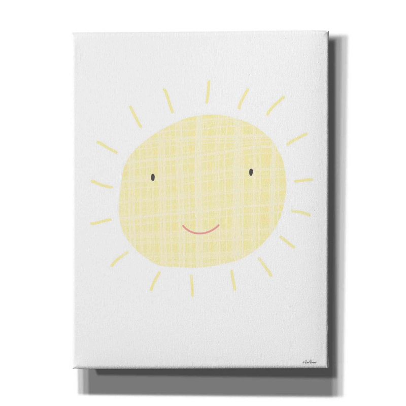 «Happy Sun» par L. Larson, art mural sur toile, H 34 po x l 26 po x P 1,5 po