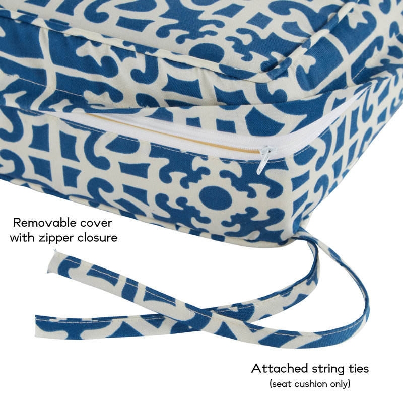 Outdoor 2-Piece Deep Seat Cushion Set, Indigo