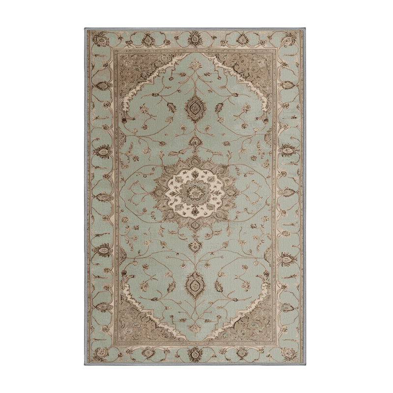 Tapis gris Tabriz lavable à la machine, Tapis de couloir 2 pi x 5 pi