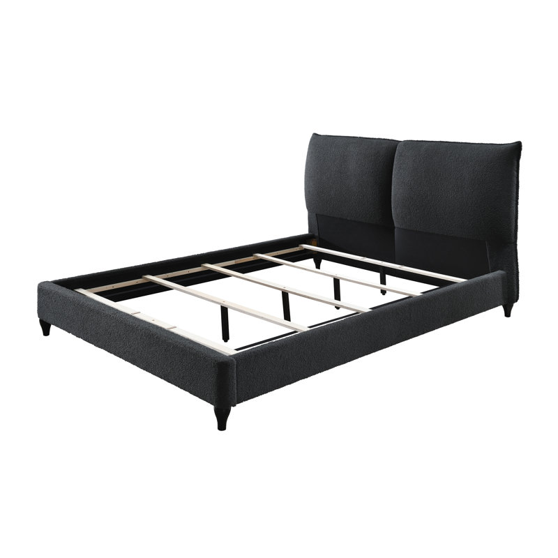 Ensemble de chambre avec lit tapissier Giulietta, Gris anthracite, Très grand