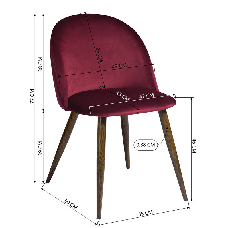 Abel 46cm H Velvet Upholstered Side Chair, Rose
