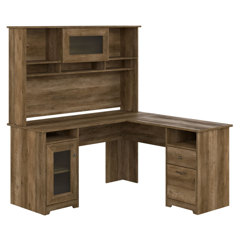 Ozro L-Shaped Executive Desk, Reclaimed Pine