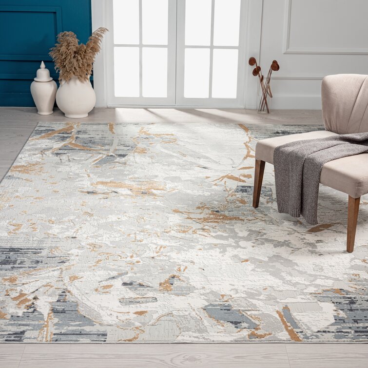 Bliss Abstract Gray Area Rug 7’6”X9’6”