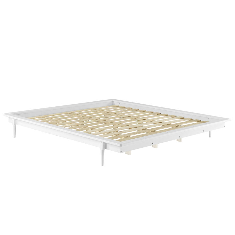 Henline King Solid Wood Platform Bed, White