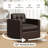 34.3″ Wide Leather Swivel Armchair with Upholstered Base-1636178289