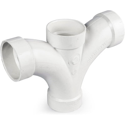 3" x 3" x 3" x 3" PVC DWV Double Fixture Fitting Hub, White PVC Drain, Waste & Vent Fitting, (10 Pack)