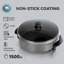 SUPERLEX Electric Frying Pan, 1500W Non-Stick Electric Skillet 30cm | Tempered Glass Lid, Detachable Thermostat, Adjustable Temperature Control, Steel Base, 7cm Deep Pan
