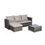 Ensemble de meubles de patio 2 pièces, canapé modulaire d'extérieur en L avec repose-pieds pour la cour-715904312