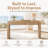 Rustic Charm Console Table With Fluted Drawer & Adjustable Legs - Perfect For Living Room Decor-1717843399