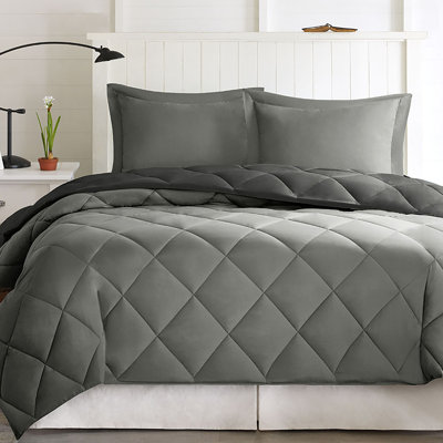 Ensemble d'édredon en duvet synthétique réversible Diamond Quilting
