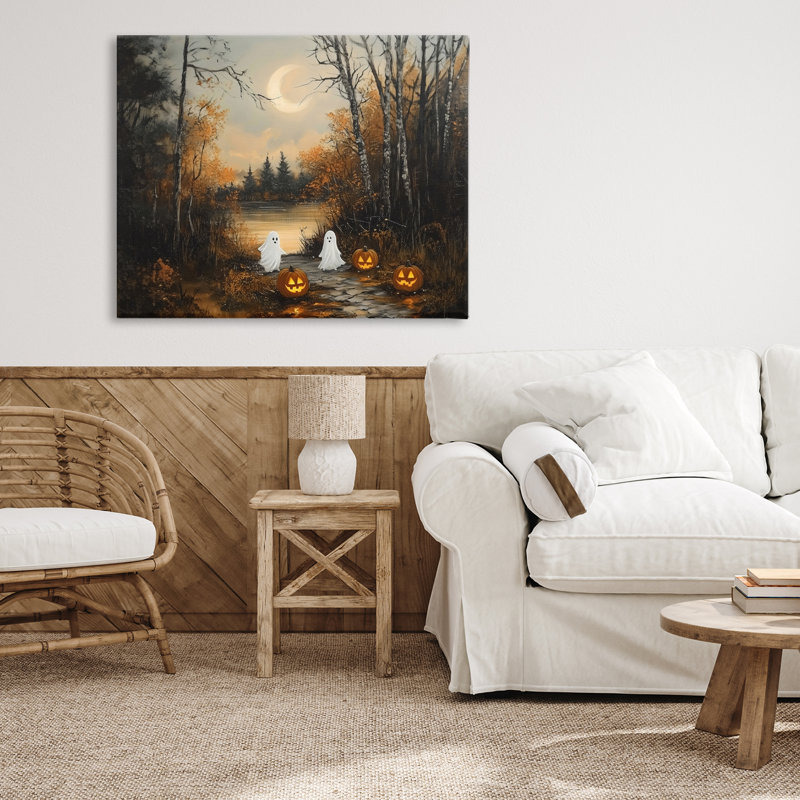 Automne, fantômes sur le lac, toile par Arlington Prints, H 24 po x l 30 po