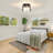 3 - Light Black Modern Trapezoid Semi-Flush Mount With Clear Hammered Glass For Kitchen Bedroom Entryway Hallway