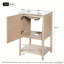 Meuble-lavabo de style français de 20 po avec lavabo en céramique, ensemble de meuble-lavabo simple autoportant, porte à fermeture douce