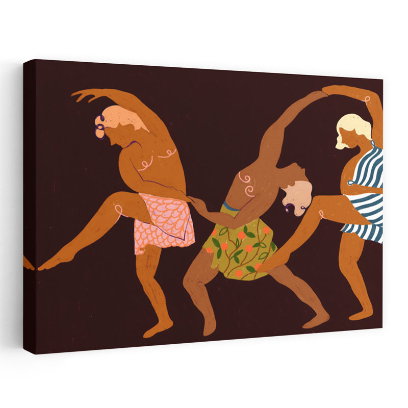 Art mural contemporain, figure de danse rythmique, H 32 po x l 48 po