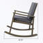 Chaise berçante d'extérieur en bois avec coussins moelleux-1810719384