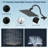 10/5-Inch Shower Head Combo: Stainless Steel Rainfall/Handheld, 7 Settings, 71-Inch Hose, Adjustable Curved Extension Arm, Matte Black