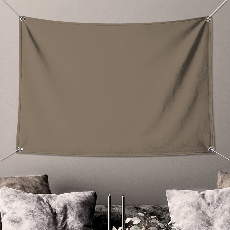 Tapisserie murale beige uni - Décoration murale solide, H 104 po x 88 avec 4 œillets