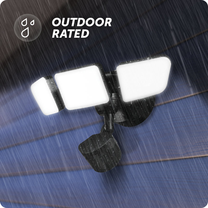 LED Outdoor Security Flood Light with Motion Sensor, Black