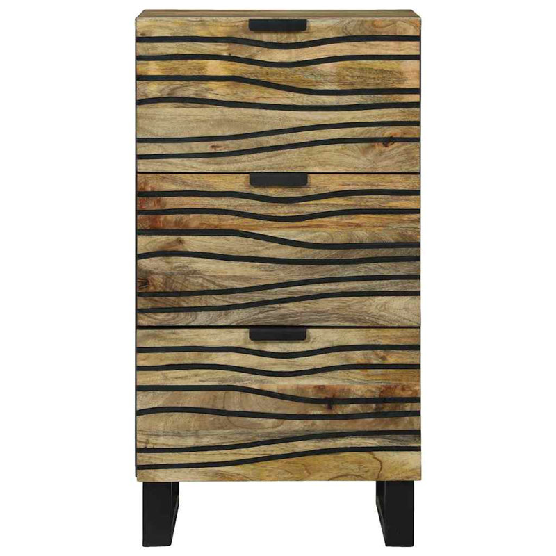 Sideboard With Drawer 40 X 33 X 75 Cm Solid Mango Wood, Brown