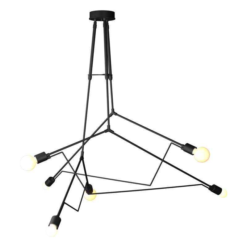 Divergence 6 - Light Outdoor Chandelier, Coastal Black, 54.8" - 64.3"