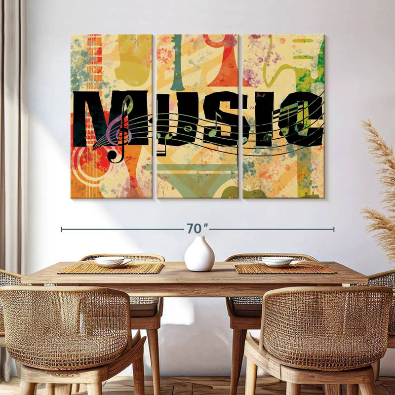 Collage de musique rétro Abarca, H 42 po x l 65 po