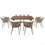 Ensemble de salle à manger 7 pièces, ensemble de meubles d'extérieur toutes saisons avec table et chaises