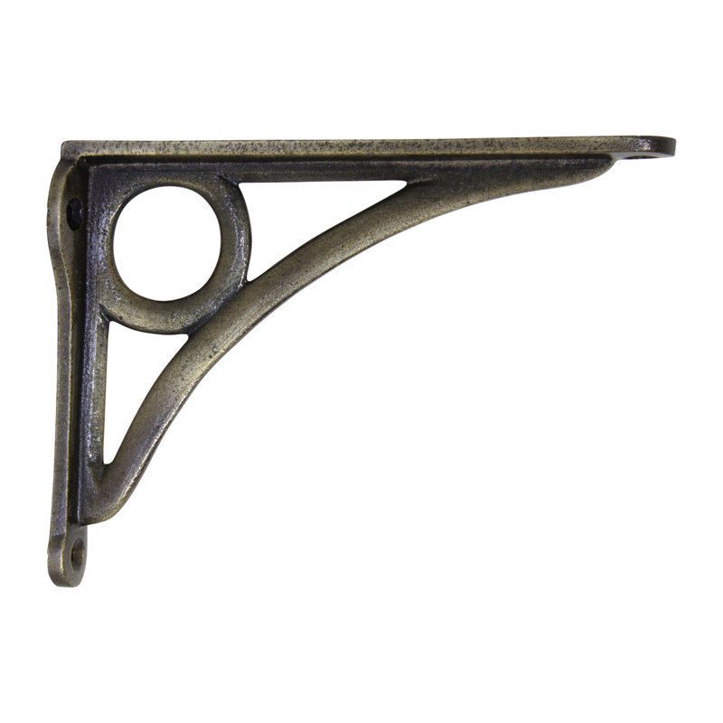 Équerre de tablette en fer, Laiton antique