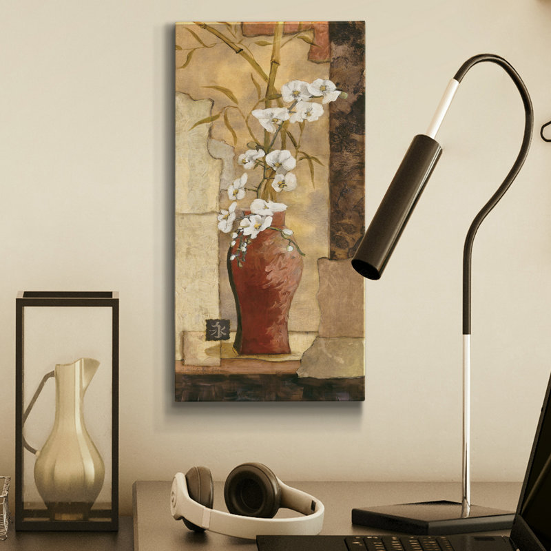 Mandarine I - peinture sur toile tendue, H 16 po x l 8 po x P 1 po