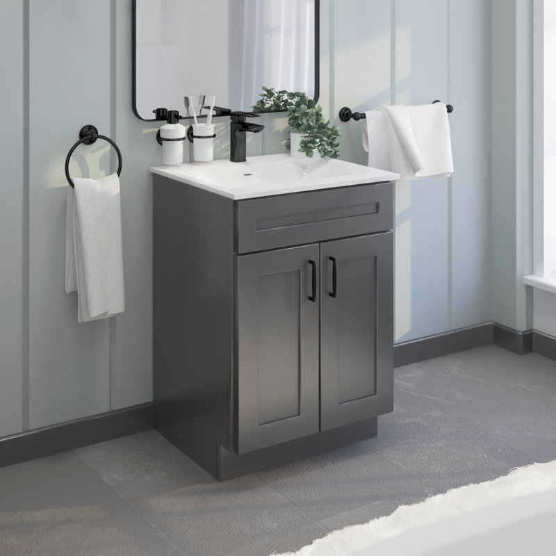 Armoire de meuble-lavabo 24 po gris Shaker